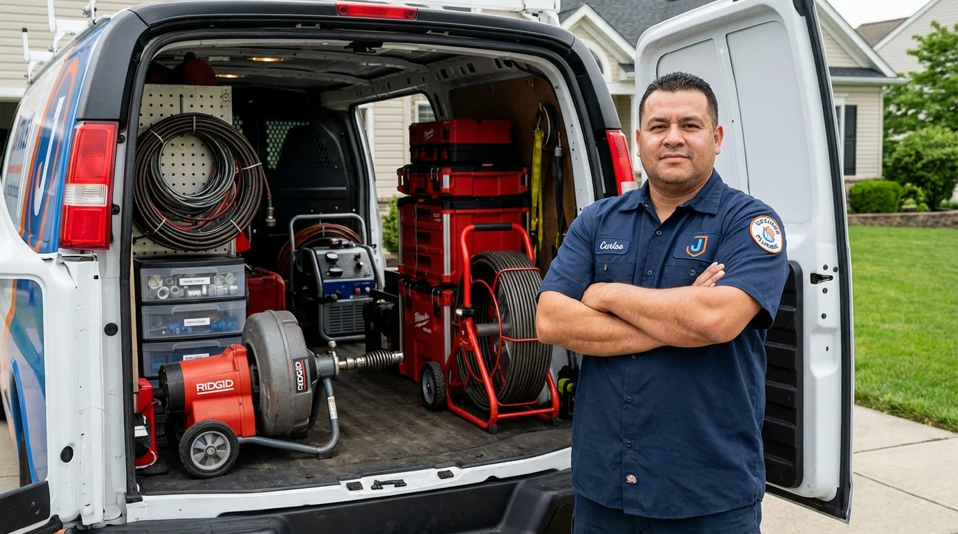 Professional drain cleaning equipment and Johns Plumbing LLC plumber in Commerce City