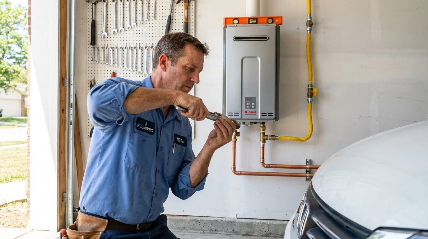 Tankless water heater installation by a Johns Plumbing LLC plumber in Commerce City